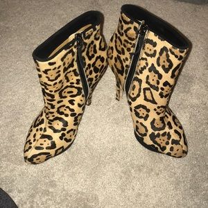 Leopard Cow Hair Booties